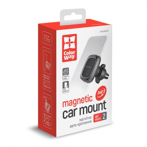 ColorWay Magnetic Car Holder For Smartphone Air Vent-2 Gray, Adjustable, 360 ? - 4